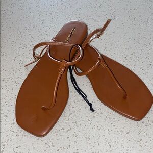 Calvin Klein Brown Leather Sandals